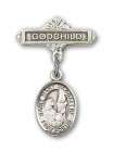 Pin Badge with St. Mary Magdalene Charm and Godchild Badge Pin