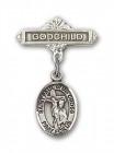 Pin Badge with St. Paul of the Cross Charm and Godchild Badge Pin
