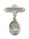 Baby Badge with Infant of Prague Charm and Godchild Badge Pin