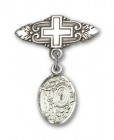 Pin Badge with Miraculous Charm and Badge Pin with Cross