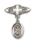 Pin Badge with St. James the Greater Charm and Badge Pin with Cross