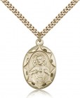 Etched Scalloped Edge Scapular Medal