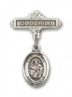 Pin Badge with St. James the Greater Charm and Godchild Badge Pin