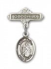 Pin Badge with St. Aaron Charm and Godchild Badge Pin