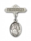 Pin Badge with St. Wenceslaus Charm and Godchild Badge Pin
