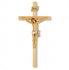 Oak Wall Crucifix with Hand-Painted Corpus - 13 inch
