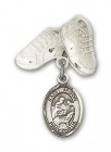 Pin Badge with St. Jason Charm and Baby Boots Pin