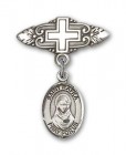 Pin Badge with St. Rafka Charm and Badge Pin with Cross