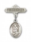 Pin Badge with St. Daniel Charm and Godchild Badge Pin