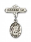 Pin Badge with St. Vincent de Paul Charm and Godchild Badge Pin