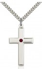Large Plain Cross Pendant with Birthstone Options