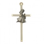 First Communion Cross Girl's in Brass - 4 inch
