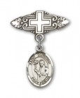 Pin Badge with St. Dunstan Charm and Badge Pin with Cross