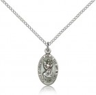 Women's Blue Enamel Behold St. Christopher Necklace