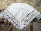Girls Cotton Batiste Blanket with Cluny Trim