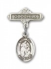 Pin Badge with St. Ann Charm and Godchild Badge Pin