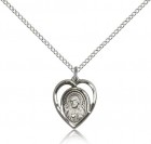 Women's Open-Cut Heart Shaped Scapular Pendant