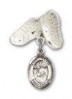 Pin Badge with St. Kevin Charm and Baby Boots Pin