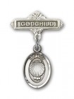 Baby Pin with Baptism Charm and Godchild Badge Pin