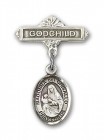 Pin Badge with St. Madonna Del Ghisallo Charm and Godchild Badge Pin