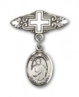 Pin Badge with St. Jude Thaddeus Charm and Badge Pin with Cross
