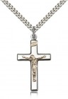 High Polish Traditional Crucifix Medal Two-Tone