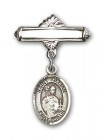 Pin Badge with St. Kilian Charm and Polished Engravable Badge Pin