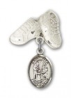Pin Badge with St. Zita Charm and Baby Boots Pin