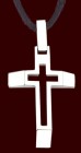 Stainless Steel Cross Pendant - 1 1/4"H