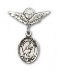 Pin Badge with St. Tarcisius Charm and Angel with Smaller Wings Badge Pin
