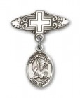 Pin Badge with St. Andrew the Apostle Charm and Badge Pin with Cross