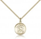 Women's Petite Round St. Michael & Guardian Angel Medal