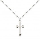 Shiny Block Tip Cross Pendant