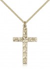 Modern Floral Accent Cross Necklace