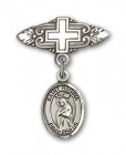 Pin Badge with St. Regina Charm and Badge Pin with Cross