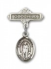 Pin Badge with St. Barnabas Charm and Godchild Badge Pin