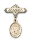 Baby Badge with Guardian Angel Charm and Godchild Badge Pin