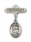 Pin Badge with St. Mark the Evangelist Charm and Godchild Badge Pin