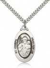 Men's Oval St. Joseph Pray for Us Pendant