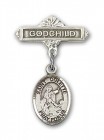 Pin Badge with St. Colette Charm and Godchild Badge Pin
