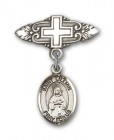 Pin Badge with St. Lillian Charm and Badge Pin with Cross