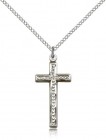 Women's Slimline Textured Cross Necklace