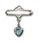 Engravable Baby Pin with Blue Miraculous Charm