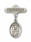 Pin Badge with St. Henry II Charm and Godchild Badge Pin