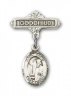 Pin Badge with St. Elmo Charm and Godchild Badge Pin