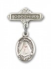 Pin Badge with St. Rose Philippine Charm and Godchild Badge Pin