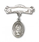 Baby Pin with Miraculous Charm and Arched Polished Engravable Badge Pin