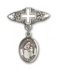 Pin Badge with Blessed Caroline Gerhardinger Charm and Badge Pin with Cross