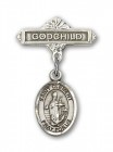 Pin Badge with St. Clement Charm and Godchild Badge Pin
