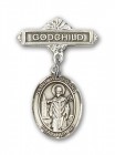 Pin Badge with St. Wolfgang Charm and Godchild Badge Pin